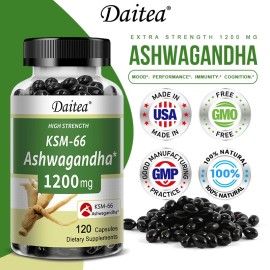 Daitea KSM-66 Ashwagandha 1200 Mg - Balance Mood, Reduce Stress,Increas