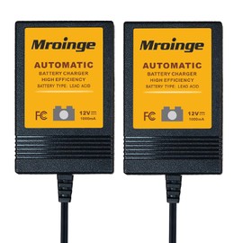 Trickle Charger, Mroinge 12V Automatic Smart Battery Charger and Maintainer, 1000mA Battery Float Charger - MBC010 [2-Pack]
