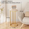 Katrawu C Shaped end Table,Wood Round Side Table for Couch,Small