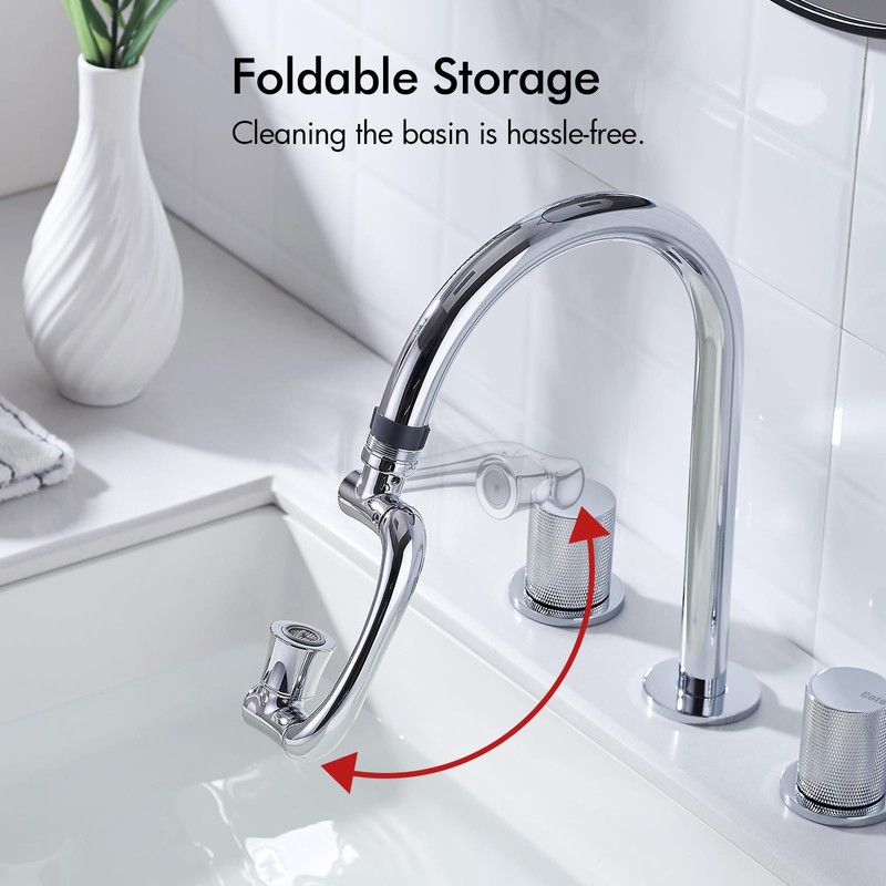 BAGNOLUX Brass 1080° Swivel Faucet Extender for Bathroom Sink, 2
