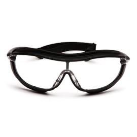 Pyramex XS3 Plus Safety Eyewear, Clear Anti-Fog Lens With Black Frame And Cord