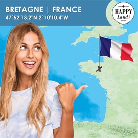 happylandgifts® Genuine French Land as Unique Gift for Fans of France, Certificate of Ownership with Desired Name to Enter Yourself, France Gift Idea, Brittany, Paris