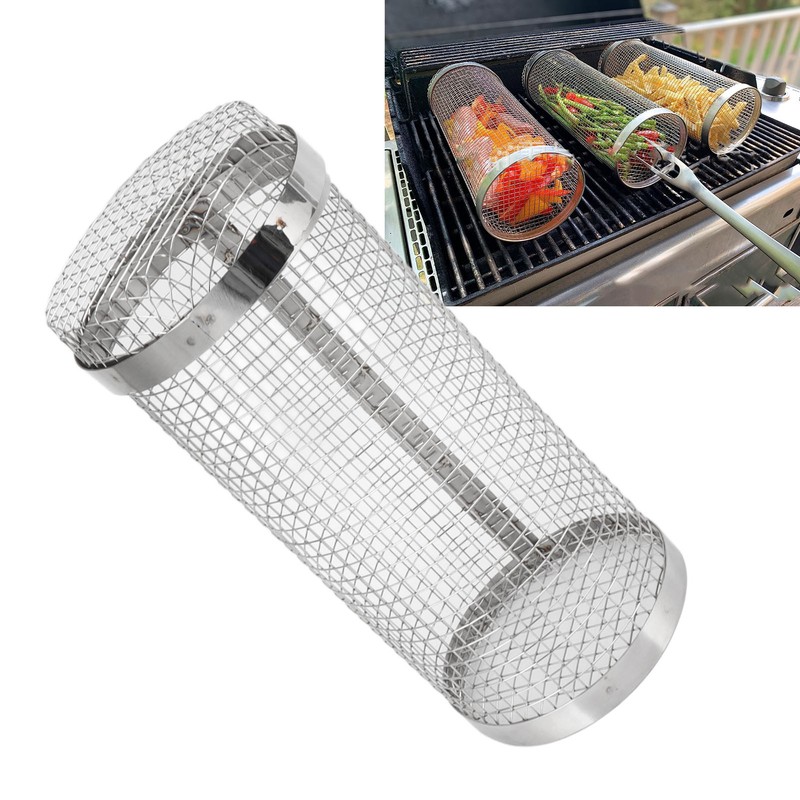 Barbecue Grilling Basket Stainless Steel Heat Resistant Rust Prevention BBQ