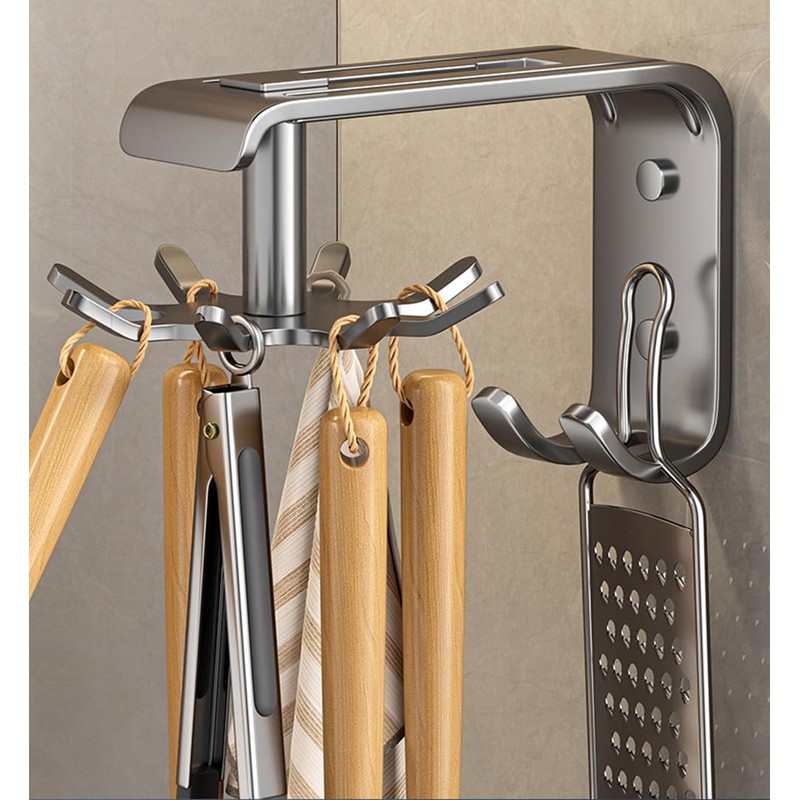 DEPAOTLUX 2 Pieces Hook Rack for Kitchen Utensils, Metal Kitchen