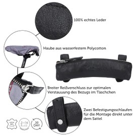 Gusti Rain Cover for Brooks Saddle Leather – Regan Cover Saddle Bicycle Accessories Saddle Protector Cover Leather Rain Cover Suitable for Brooks Black