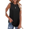 OFEEFAN Womens Tops Summer 2025 High Neck Black Tank Top