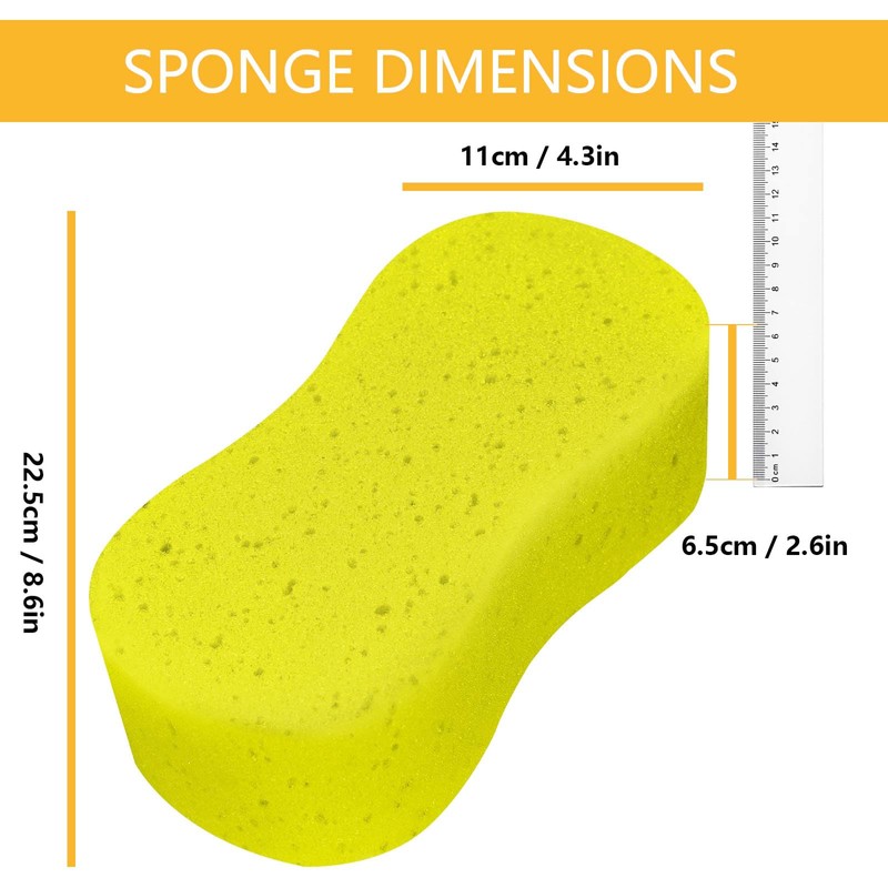 Jumbo Sponges,2 Pack Car Sponges,Washing Windows and Anti Scratch Technology,Perfect