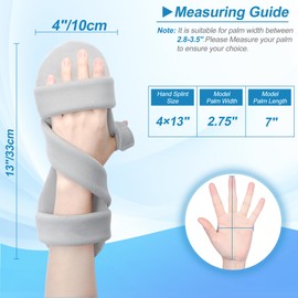 NIdreamCE Resting Hand Splints for Straightening Fingers,Carpal Tunnel Wrist Brace Night Immobilizer With Finger Separators for Stroke Rehabilitation,Muscle Atrophy, Dupuytren's Contractures (L)