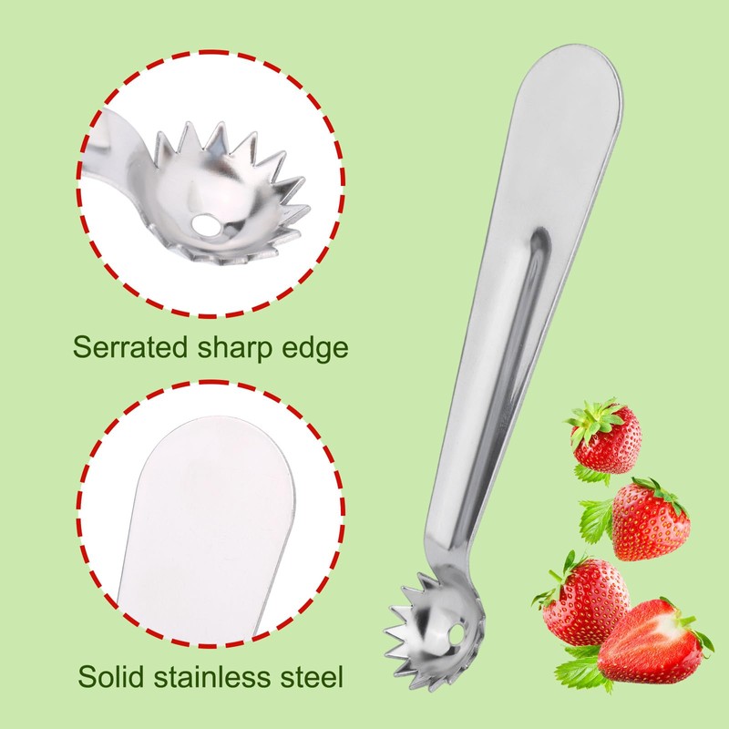 4pcs Tomato Corer Tool, Stainless Steel Tomato Strawberry Stem Remover