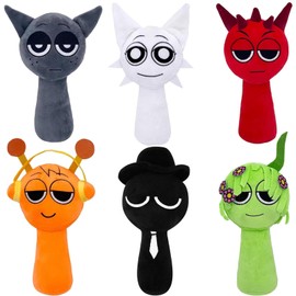 MXZWOC Sprunki Plushies For Games Fans, Sprunki Plush Toys Figures,Soft Stuffed Animal Pillow Doll Christmas Birthday Gifts for Adult Kids(6PCS)