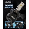 BEAMTECH H13/9008 Bulbs, S1 Series Fanless 300% Brighter 6500K White