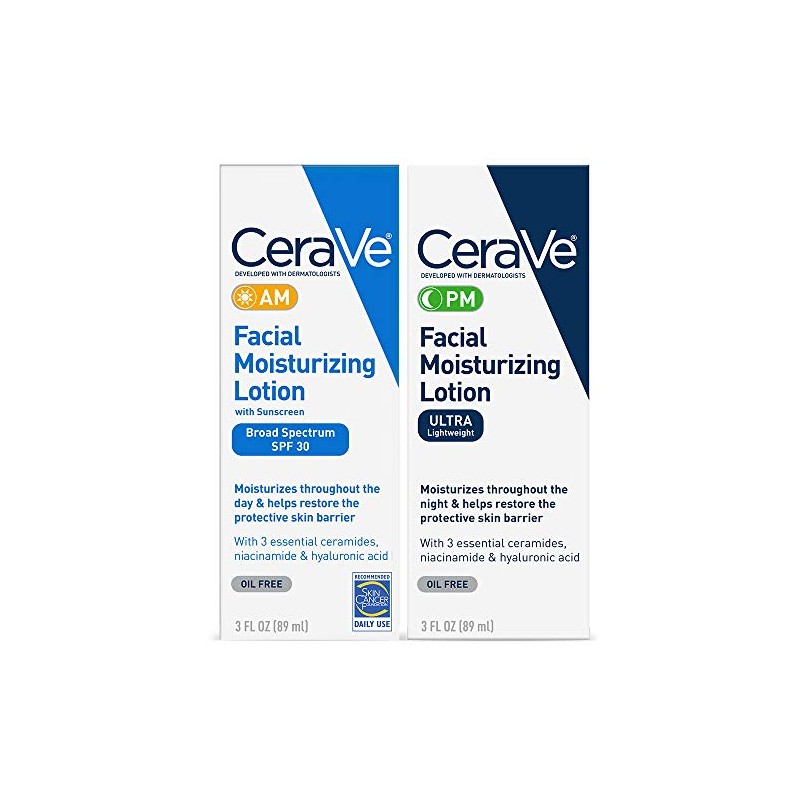 CeraVe AmPm Bundle Facial Moisturizing Lotion, 2 Count
