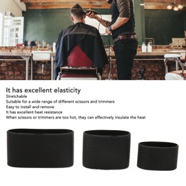 Barber Clipper Bands 3pcs, Silicone Clipper Bands Anti Slip Wear Barber Tool Protective Sleeve Barber Sleeve Clipper Sleeve for Barbers Barber Clipper Bands Electric Clip