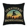 I’d Rather Be Snowboarding Retro Ski Goggles Winter Vacation Throw
