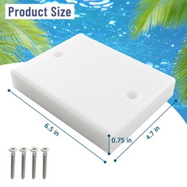 Transducer Mounting Plate with Screws, UV-Resistant Transducer Mounting Board Hardware Kit, Marine-Grade Boat Transom Pad for Fish Finder and Sonar 6.5" X 4.75" X 0.75"