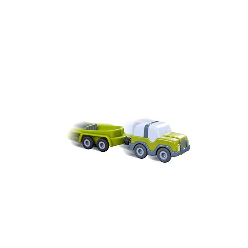 HABA Kullerbü 306687 Off-Road Vehicle with Trailer, Toy Vehicle from