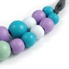 Avalaya Layered Graduated Multicoloured Pastel Shades Wooden Bead with Grey
