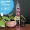 30cm Tall Free Standing Galileo Thermometer with seven red floating