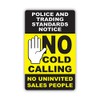 NEW No Cold Calling Window Sticker - Black & Yellow