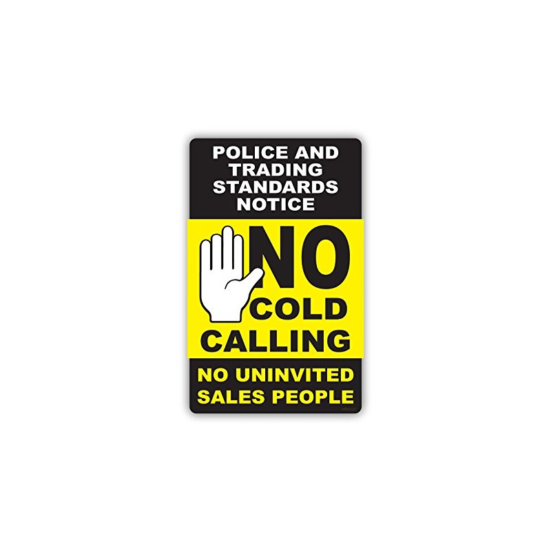 NEW No Cold Calling Window Sticker - Black & Yellow