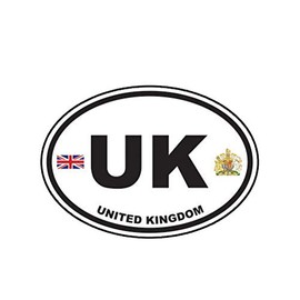MAGNET United Kingdom Oval Britain British Country Code Euro Uk V2 Magnetic Vinyl Car Fridge Sticks to any Metal Surface 5"