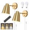 VATONI Plug in Wall Sconces with Remote Control, Adjustable Color