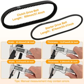 Nilight Golf Cart Drive Belt Clutch Drive Belt w Starter Generator Belts Kit for Club Car DS 1997-up Precedent 2004-2025 Replaces OE Part 101916701 1016203 Smooth Engagement Aramid Fiber Rubber Belt