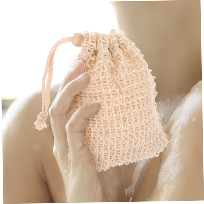 Minkissy Cotton Soap Pouches Exfoliating Bag Drawstring for Bathing Soap