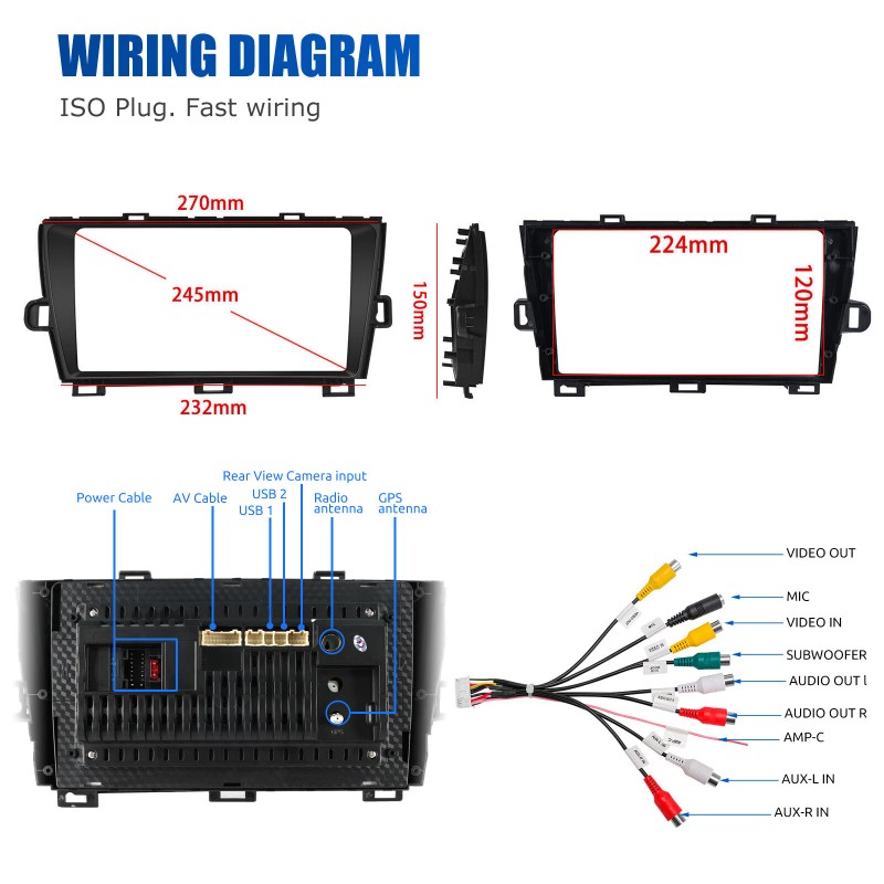 JOYINCAR 32GB For Toyota Prius 2010-2015 Car GPS Radio Stereo