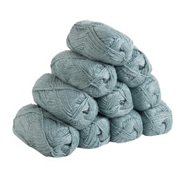 Knit Picks Mighty Stitch Acrylic and Superwash Wool Blend Worsted Weight Teal Yarn Pack - 10 skeins of 100g Each - 2080 Yards Total (Spruce Heather)