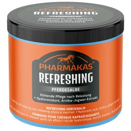 Pharmakas Refreshing Pferdesalbe | 500 ml | mit Hyaluronsäure, Arnika- und Ingwer-Extrakt | Kann kühlend wirken und entspannend nach Belastung sein