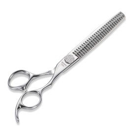Momotou Professional Chunker Dog Grooming Scissors with Simulation Diamond 440C Stainless Steel Polished Pet Cat Trimming Texturizing Shears for Groomers and Home users 7''