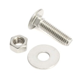 1/4-20 x 2 Carriage Bolts and Nuts Flat Washers Kit Round Head Square Neck Screws, Stainless Steel (304) 18-8, 10 Sets