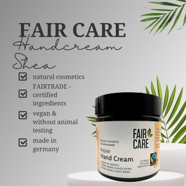 FAIR CARE Shea Hand Cream 100 ml - Rich Skin Care Made from Fairtrade Ingredients - Vegan and Sustainable Hand Care