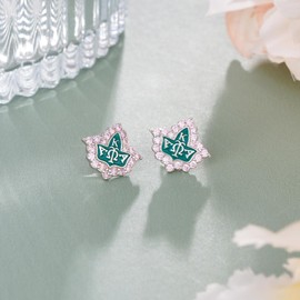 Lieditia AKA Sorority Gifts for Women 925 Sterling Silver Sorority Stud Earrings AKA Jewelry Gifts for Women