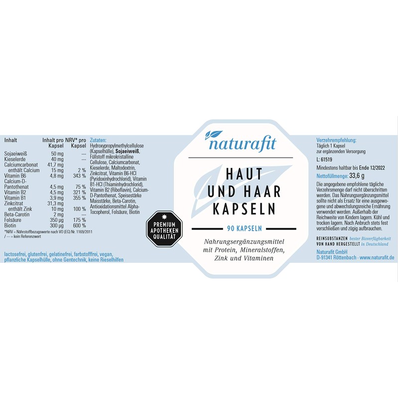 naturafit Skin and Hair Capsules, Pack of 90 Capsules
