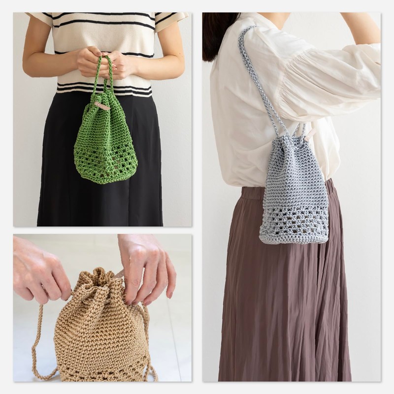 OKA Marche Series Women's Drawstring Bag, Beige