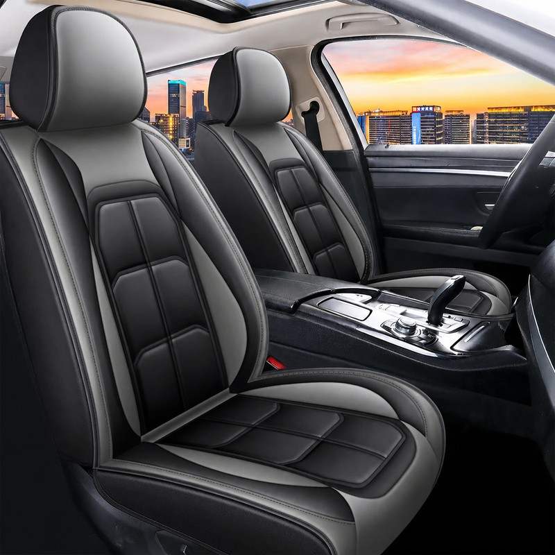 2-Piece Universal Front Car Seat Covers – Full-Cover Artificial Leather
