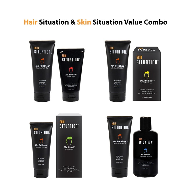 Hair Situation Medium Hold Hair Styling Gel Mr. Polished, Alcohol-Free,