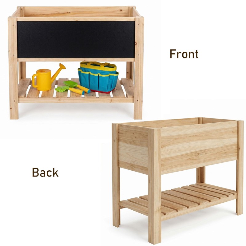 Wooden Elevated Kids Planter Box,Children Gardening Raised Bed