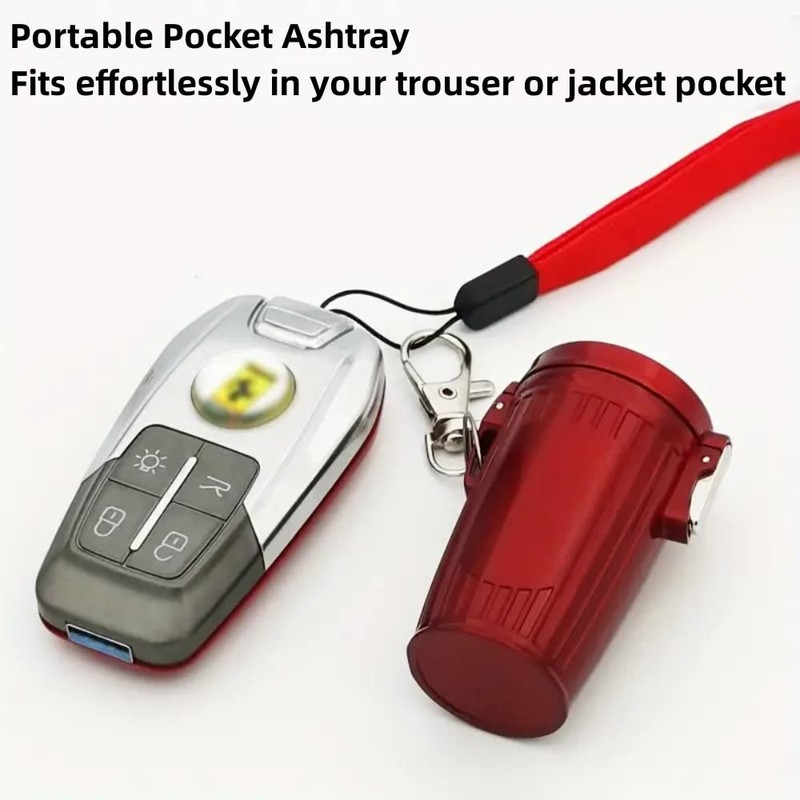 Lajiakoy Pocket Ashtray, Portable Ashtray, Odour-Proof for Travel, Lid and