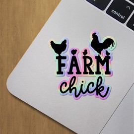 Holographic Decal Stickers of Farm Chick 01 Premium Waterproof Vinyl Decal Stickers for Laptop Phone Accessory Helmet Car Window Mug Tuber Cup Door Wall Decoration ANDVER3e5579bHO