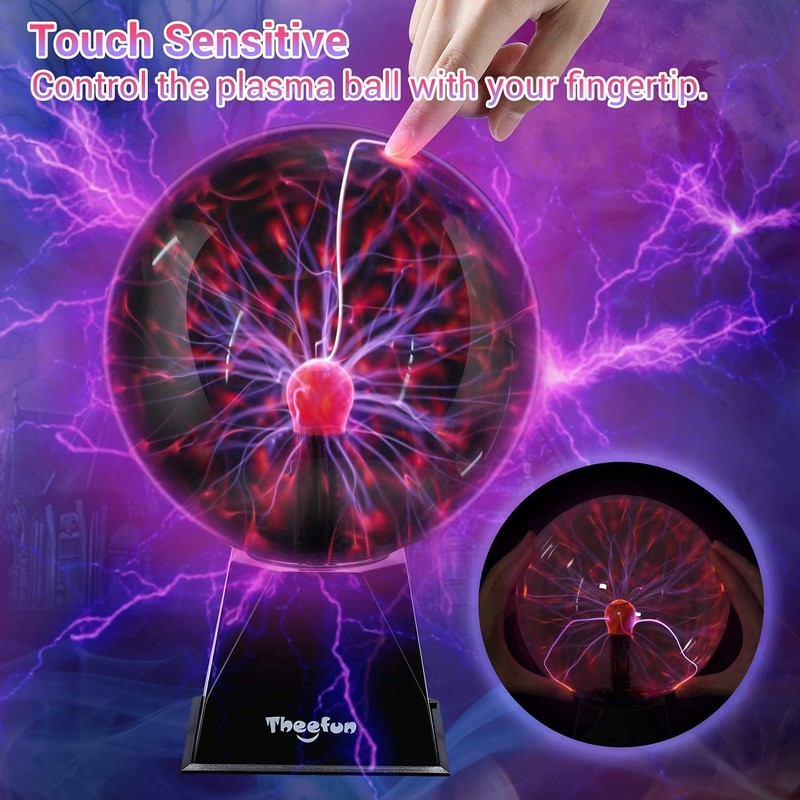 Theefun 20 cm Magic Plasma Ball, Light Ball, Electrostatic Ball,