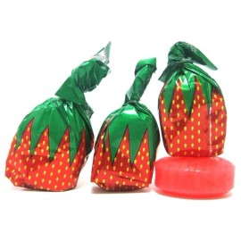 Coastal Bay  STRAWBERRY FLAVORED Fruit Filled Hard Candy BULK-  1/2 Lb ( 40 pcs)