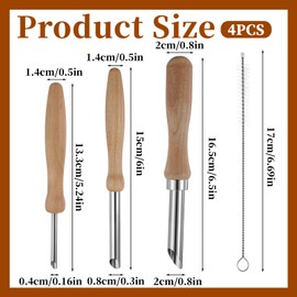 3 Pack Straw Puncher for Plastic Lids Lemonade Cups Clay Hole Cutters Straw Puncher Wood Circular Punching Tools with Straws Brush for Fresh Squeezed Lemonade Cafe Drinks Stand Supplies