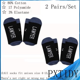 PXTIDY 2 Pairs Legal Scales of Justice Lawyer Law Socks Law Student Graduation Gift New Lawyer Gift Attorney Gifts Lawyer Socks(Mid Calf)