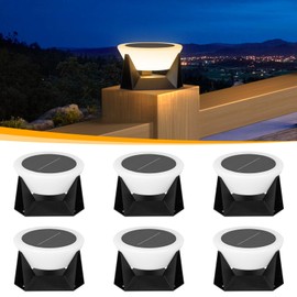MVBT Solar Lights Outdoor, 4.7" Post Cap Light 6 Pack, Fence Deck Lamp Fixtures Waterproof for Outside 5x5 6x6 Vinyl Wood Posts, Garden Patio Yard Table Lantern 3000K Pillar Landscape Lighting