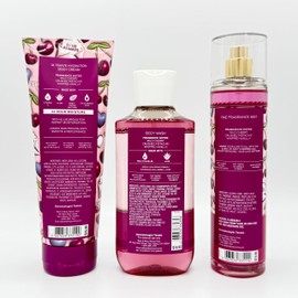 Sweetheart Cherry 3-Piece Bath Bundle | Ultimate Hydration Body Cream, Body Wash and Fine Fragrance Mist