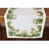 KAMACA Table Runner Spring Easter Flowers Rabbit Decor Easter Bunny