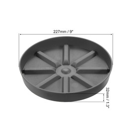 PATIKIL Plant Pot Saucers 9 Inch, 3 Pack Plastic Round Plant Pot Thicker Flower Drip Tray for Indoor Outdoor, Gray